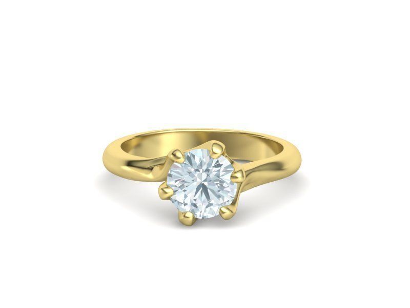 Tempestas Éclisse – годежен пръстен с диамант 1.30 ct и елегантна извита линия в 14K жълто злато