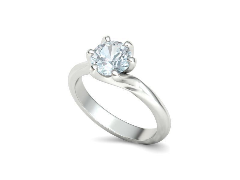 Tempestas Éclisse – годежен пръстен с диамант 1.30 ct и елегантна извита линия в 14K бяло злато