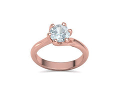 Tempestas Éclisse – годежен пръстен с диамант 1.30 ct и елегантна извита линия в 14K розово злато