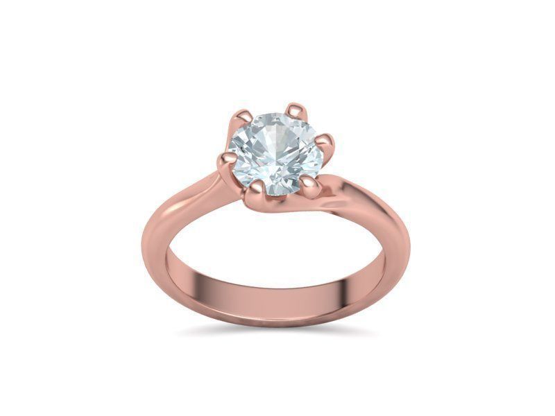 Tempestas Éclisse – годежен пръстен с диамант 1.30 ct и елегантна извита линия в 14K розово злато