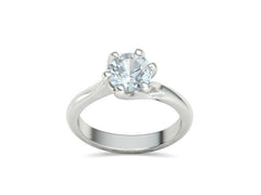 Tempestas Éclisse – годежен пръстен с диамант 1.30 ct и елегантна извита линия в 14K бяло злато