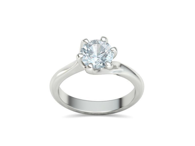 Tempestas Éclisse – годежен пръстен с диамант 1.30 ct и елегантна извита линия в 14K бяло злато