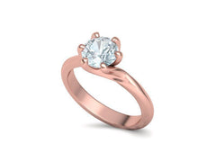 Tempestas Éclisse – годежен пръстен с диамант 1.30 ct и елегантна извита линия в 14K розово злато