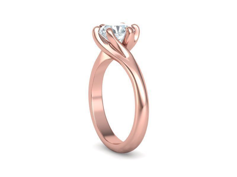 Tempestas Éclisse – годежен пръстен с диамант 1.30 ct и елегантна извита линия в 14K розово злато