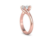 Tempestas Éclisse – годежен пръстен с диамант 1.30 ct и елегантна извита линия в 14K розово злато