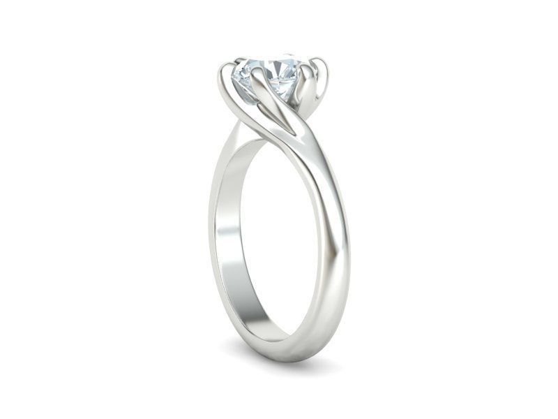 Tempestas Éclisse – годежен пръстен с диамант 1.30 ct и елегантна извита линия в 14K бяло злато