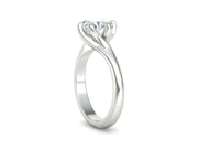 Tempestas Éclisse – годежен пръстен с диамант 1.30 ct и елегантна извита линия в 14K бяло злато