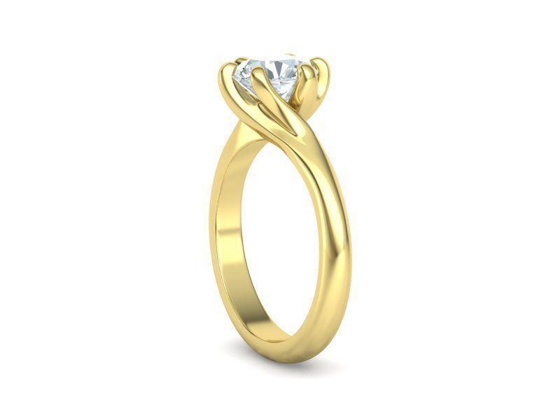 Tempestas Éclisse – годежен пръстен с диамант 1.30 ct и елегантна извита линия в 14K жълто злато