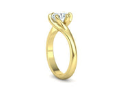 Tempestas Éclisse – годежен пръстен с диамант 1.30 ct и елегантна извита линия в 14K жълто злато