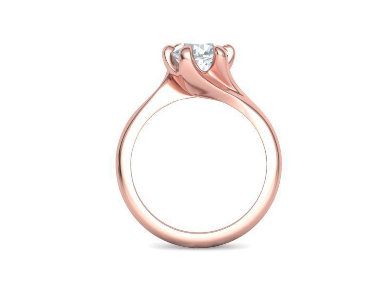 Tempestas Éclisse – годежен пръстен с диамант 1.30 ct и елегантна извита линия в 14K розово злато