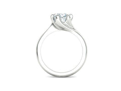 Tempestas Éclisse – годежен пръстен с диамант 1.30 ct и елегантна извита линия в 14K бяло злато