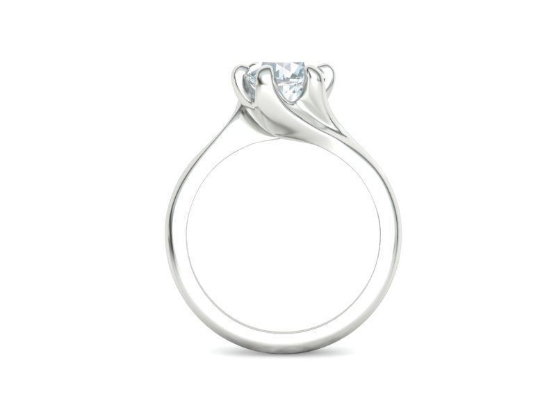 Tempestas Éclisse – годежен пръстен с диамант 1.30 ct и елегантна извита линия в 14K бяло злато