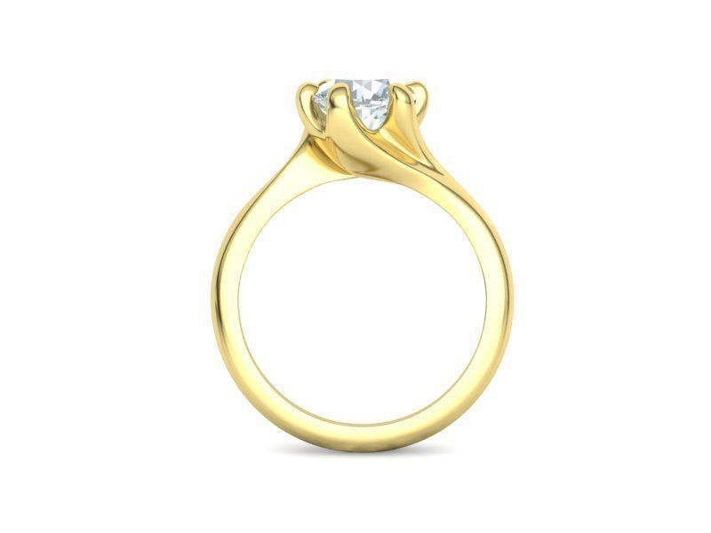 Tempestas Éclisse – годежен пръстен с диамант 1.30 ct и елегантна извита линия в 14K жълто злато