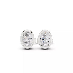 Elara Oval – обеци с овални диаманти общо 1 карат от 14К бяло злато