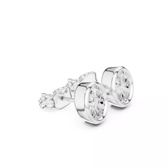 Elara Oval – обеци с овални диаманти общо 1 карат от 14К бяло злато