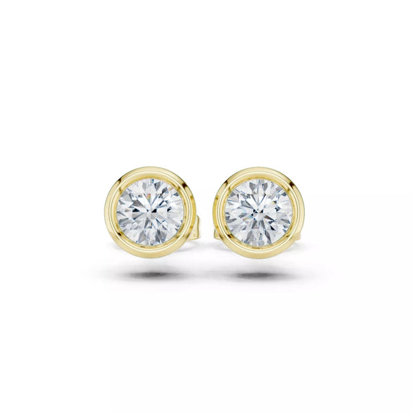 Elara Round – обеци с диаманти общо 1 ct. от 14К жълто злато