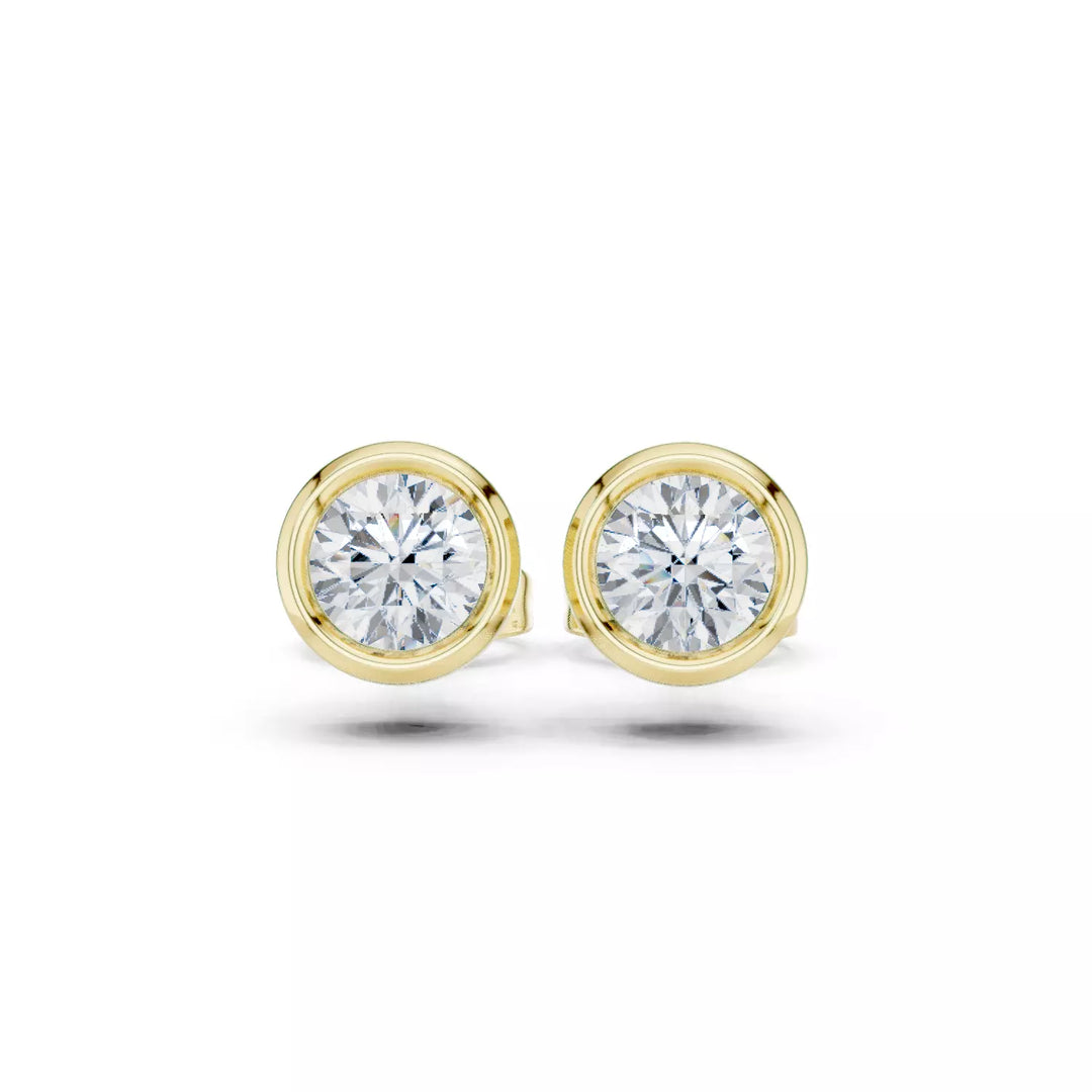 Elara Round – обеци с диаманти общо 1 ct. от 14К жълто злато