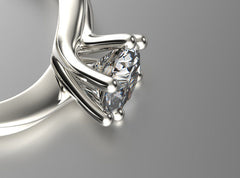 Tempestas - Годежен пръстен със завъртяна каса и диамант 1 карат в бяло злато