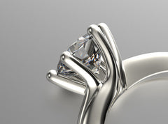 Tempestas - Годежен пръстен със завъртяна каса и диамант 1 карат в бяло злато