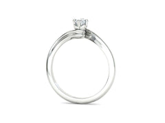 Flexus – Годежен пръстен солитер с кръгъл диамант в 14K бяло злато