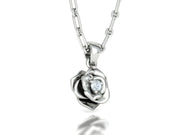 Florea – висулка с диамант във форма на цвете от 14K бяло злато