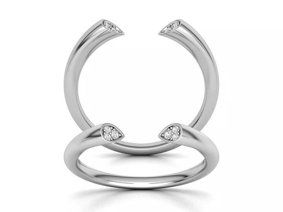 Gemina – елегантни брачни халки с отворен дизайн и диаманти в 14К бяло злато