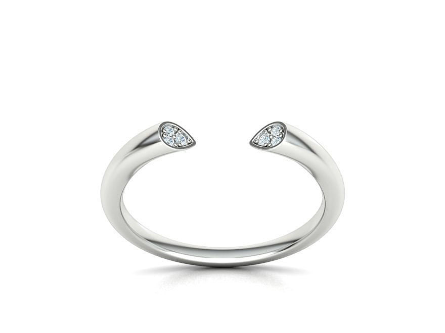 Gemina – елегантни брачни халки с отворен дизайн и диаманти в 14К бяло злато