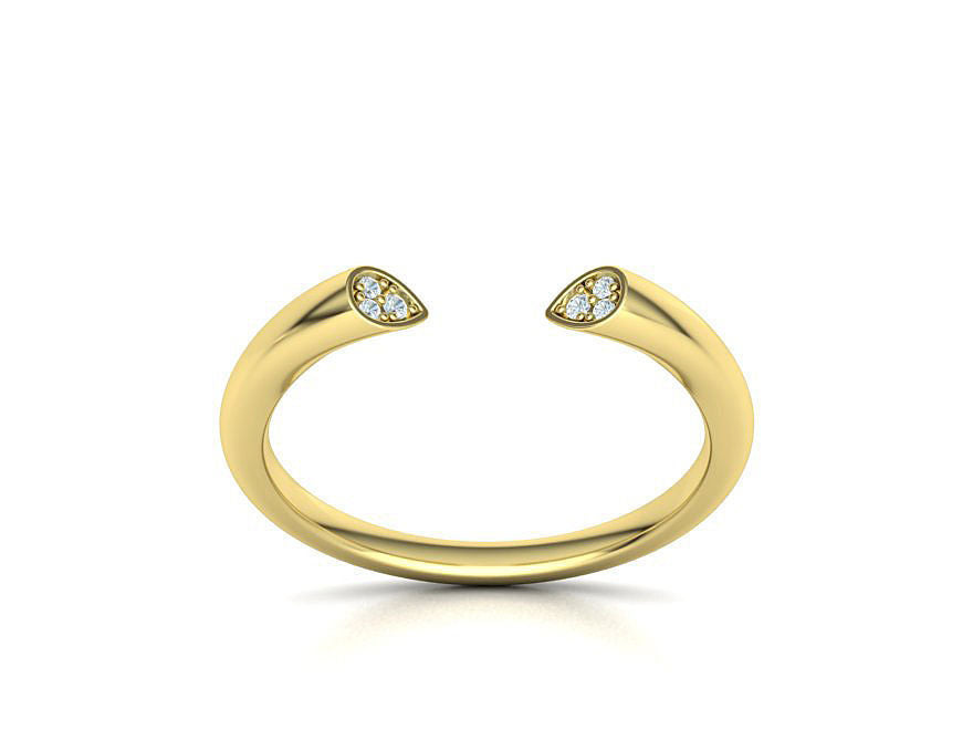 Gemina – елегантни брачни халки с отворен дизайн и диаманти в 14К жълто злато