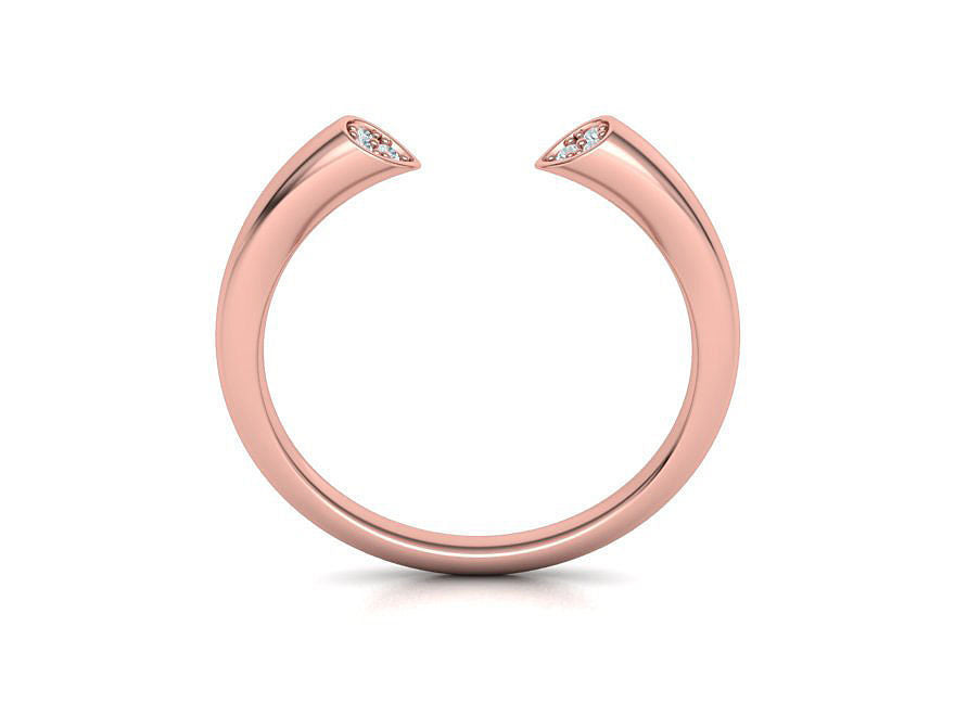 Gemina – елегантни брачни халки с отворен дизайн и диаманти в 14К розово злато