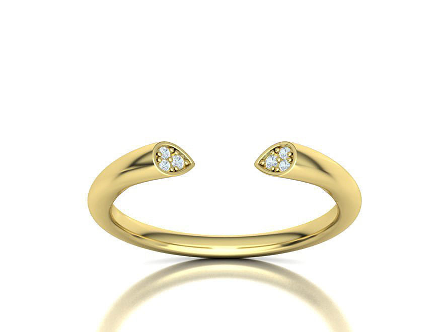 Gemina – елегантни брачни халки с отворен дизайн и диаманти в 14К жълто злато