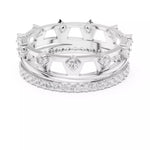 Заредете изображението в галерията: Imperia – диамантени брачни халки с коронен дизайн и вечен блясък в 14К бяло злато
