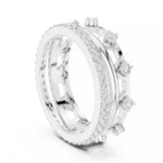 Заредете изображението в галерията: Imperia – диамантени брачни халки с коронен дизайн и вечен блясък в 14К бяло злато
