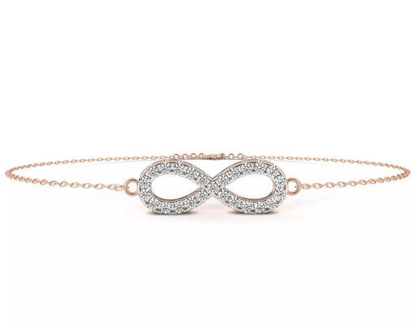 Infinitas – Infinity гривна с диаманти в розово злато