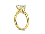 Заредете изображението в галерията: Interius – годежен пръстен с кръгъл диамант 2 ct и преливащи извивки в 14К жълто злато
