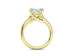 Заредете изображението в галерията: Interius – годежен пръстен с кръгъл диамант 2 ct и преливащи извивки в 14К жълто злато
