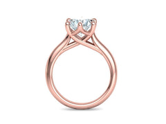 Interius – годежен пръстен с кръгъл диамант 2 ct и преливащи извивки в 14К розово злато
