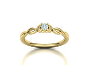 Intricata Corda – годежен пръстен солитер с кръгъл диамант в 14K жълто злато