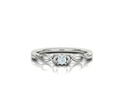 Intricata Corda – годежен пръстен солитер с кръгъл диамант в 14K бяло злато