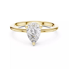 Lacrima – годежен пръстен с диамант капка - pear 0.90 ct в 14К жълто злато