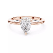 Lacrima – годежен пръстен с диамант капка - pear 0.90 ct в 14К розово злато