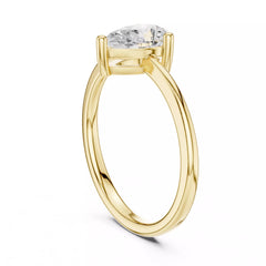 Lacrima – годежен пръстен с диамант капка - pear 0.90 ct в 14К жълто злато