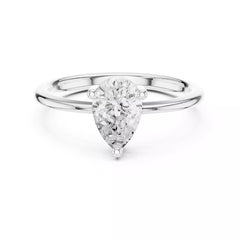 Lacrima – годежен пръстен с диамант капка - pear 0.90 ct в 14К бяло злато
