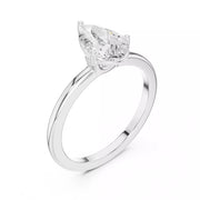 Lacrima – годежен пръстен с диамант капка, pear 1 ct в 14К бяло злато