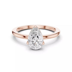 Lacrima – годежен пръстен с диамант капка, pear 1 ct в 14К розово злато