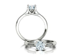 Заредете изображението в галерията: Liora – годежен пръстен с диамант 0.75 ct в 14К бяло злато
