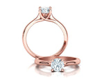 Заредете изображението в галерията: Liora – годежен пръстен с диамант 0.75 ct в 14К розово злато
