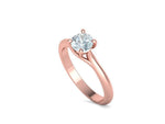 Заредете изображението в галерията: Liora – годежен пръстен с диамант 0.75 ct в 14К розово злато

