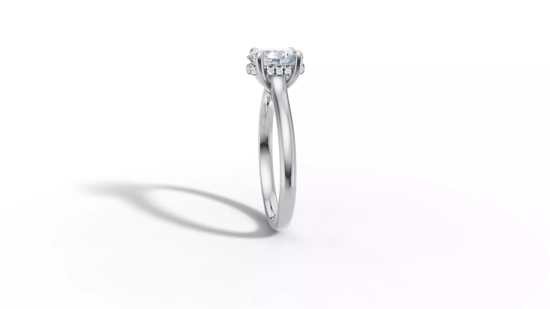 Luciva – годежен пръстен с овален диамант 1 ct и скрит ореол в 14К бяло злато
