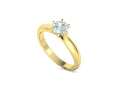 Lumina – годежен пръстен с диамант 0.80 ct в 14К жълто злато