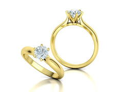 Lumina – годежен пръстен с диамант 0.80 ct в 14К жълто злато